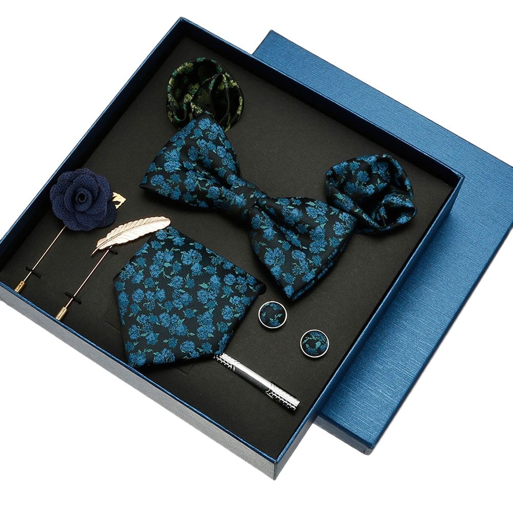 Neck Tie Set Box - 男性用の豪華なシルクネクタイ,休暇用のアクセサリーと蝶ネクタイ,2023