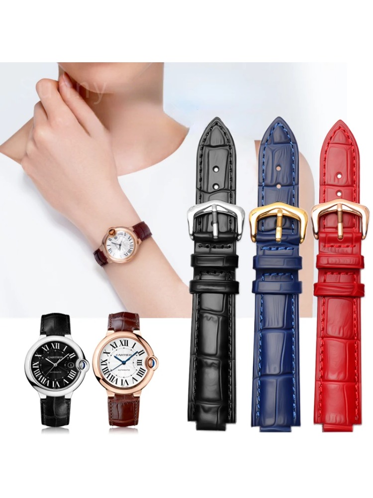 Men'S Accessories Cartier - 本革時計ストラップタンクカルティエブルーバルーン男性と女性の時計バンド 16 18 20 22 ミリメートルアクセサリー