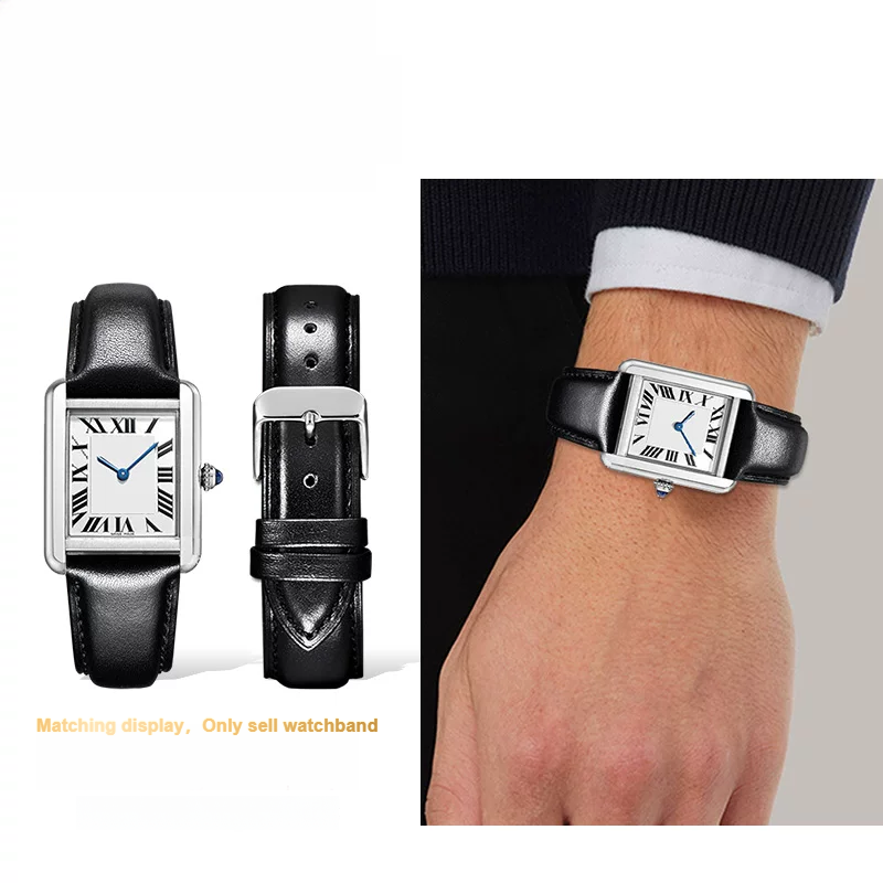 Men'S Accessories London - カルティエ タンク ロンドン ソロ用、本革製時計バンド。14mm、16mm、18mm、19mm、20mm、21mmのサイズに対応。交換用リストバンド、男女兼用。時計ストラップ、アクセサリー。