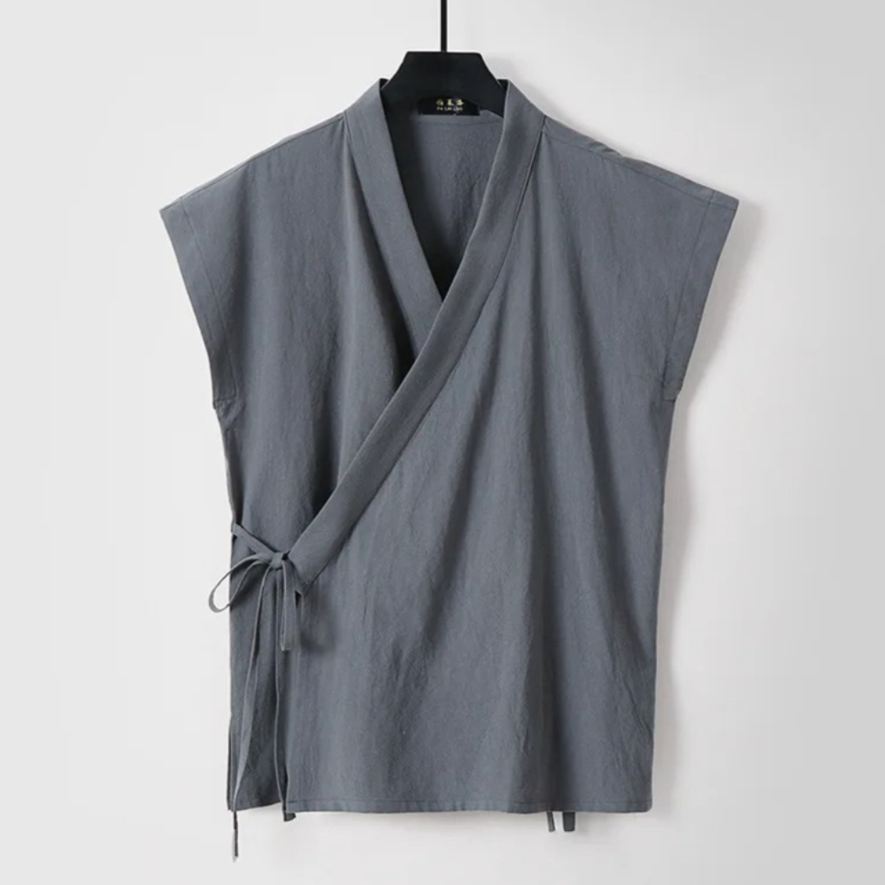 Men'S Kimono Accessories - 中国の男性の綿リネンタンクトップノースリーブ着物唐スーツトップスカジュアルカーディガン固体ヴィンテージ漢服ベスト男性チョッキ