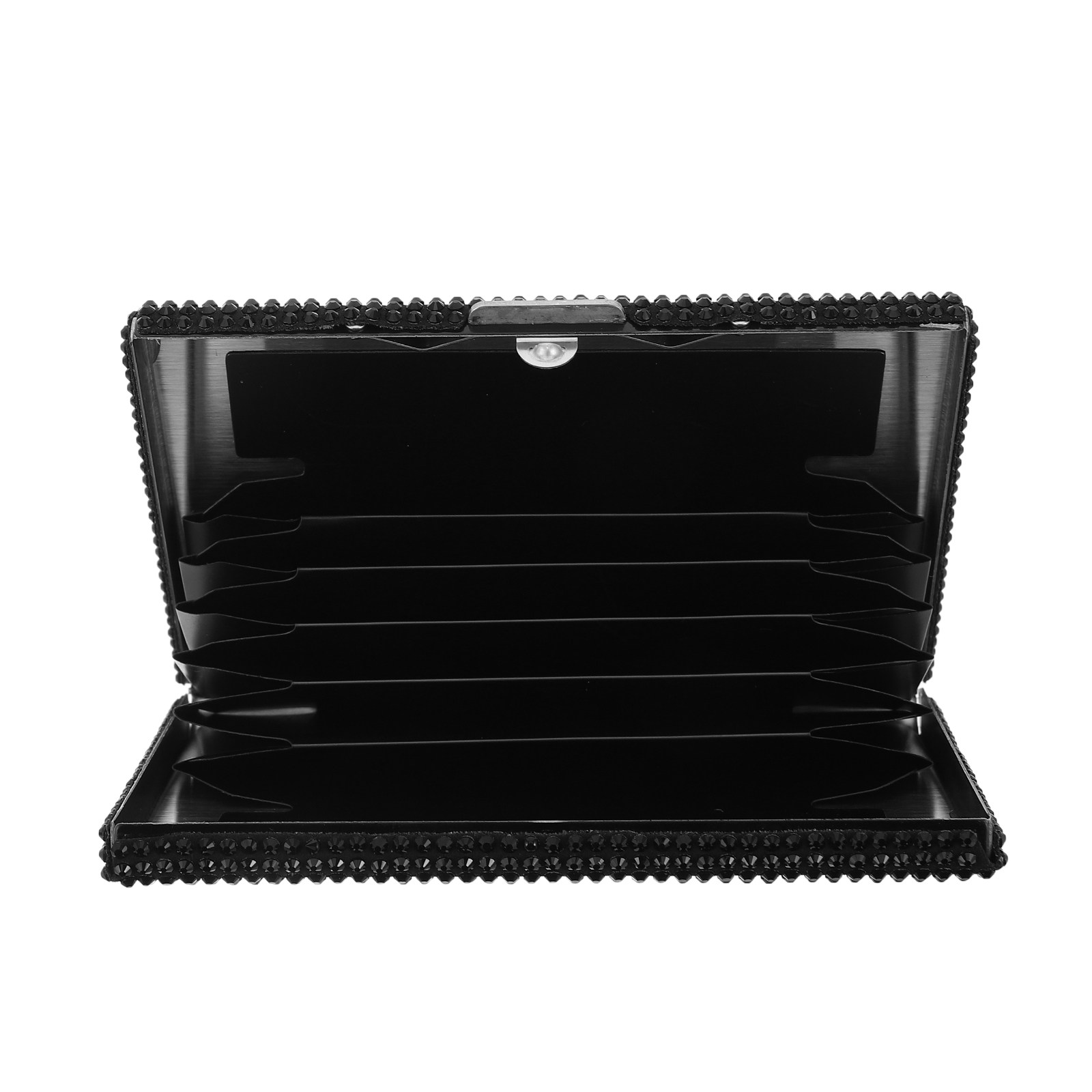 Travel Organizer Men - スリムな金属製名刺入れ。ラインストーンがあしらわれた車内用ポケットオーガナイザー。男性・女性向けの携帯用旅行用ホルダー。名刺ケース。