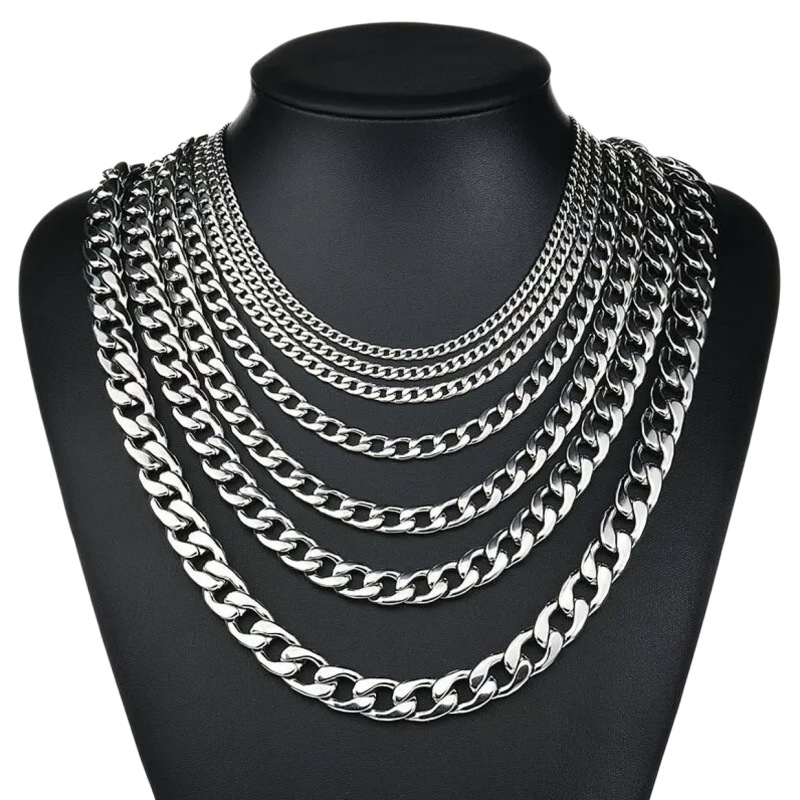 Men Accessories Neck Chain - YQ 3MM-10MM 316Lステンレス鋼キューバンチェーンネックレス メンズジュエリーアクセサリー ネックレス 男性用チェーン