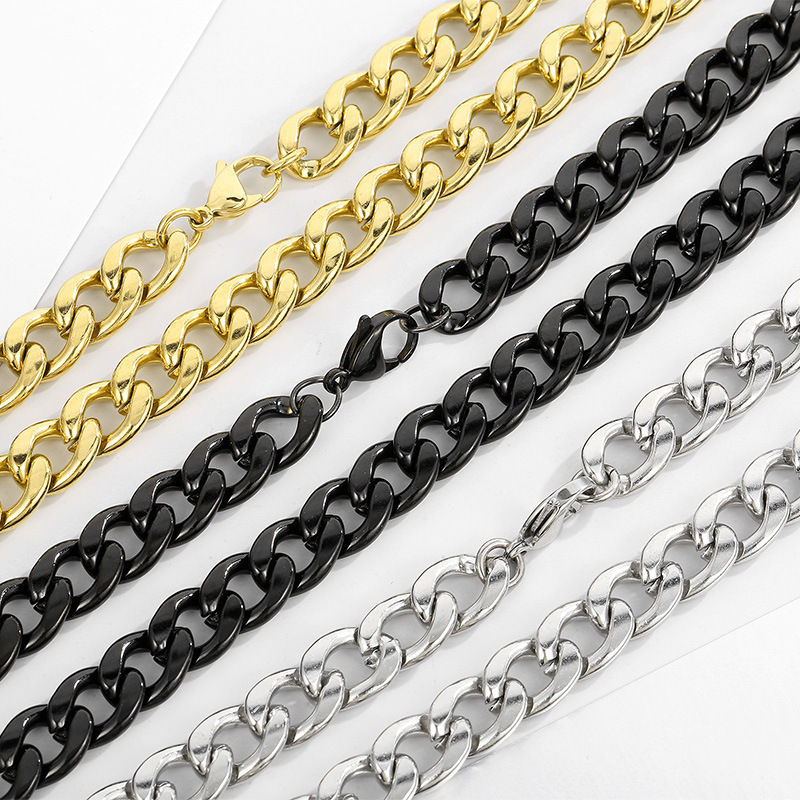 Men Accessories Neck Chain - HNSP 316L ステンレス鋼キューバリンクチェーンネックレス男性用ファッションアクセサリージュエリーネックチョーカーチェーン