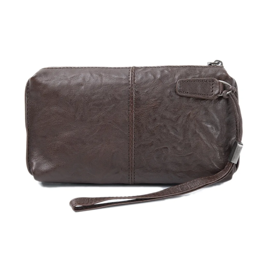 メンズ牛革クラッチ財布バッグメンズビジネスクラッチ財布電話ポ - Travel Organizer Men のレビューと価格