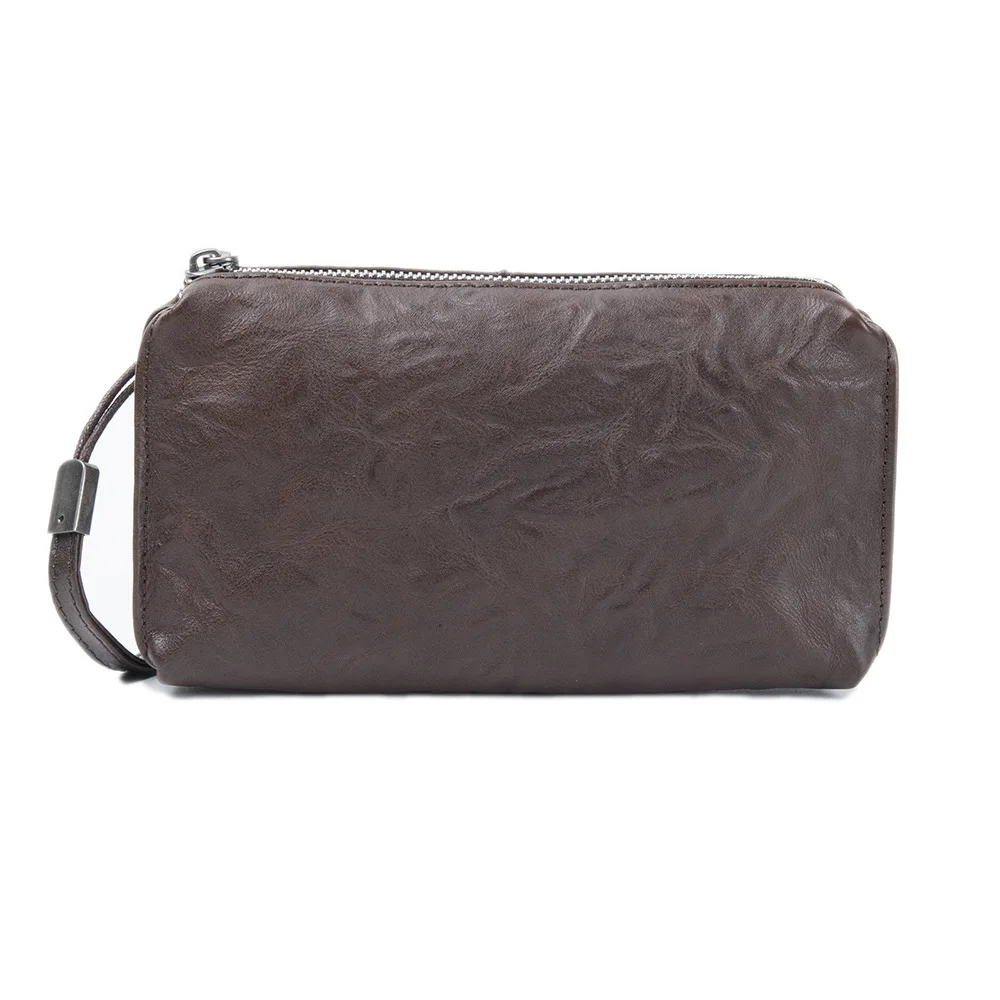 メンズ牛革クラッチ財布バッグメンズビジネスクラッチ財布電話ポ - Travel Organizer Men のレビューと価格