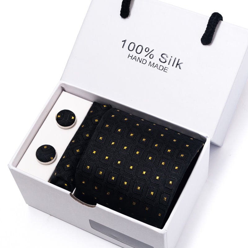 新しいメンズフラワーポルカドットマルチカラースポットギフトボ - Neck Tie Set Box のレビューと価格