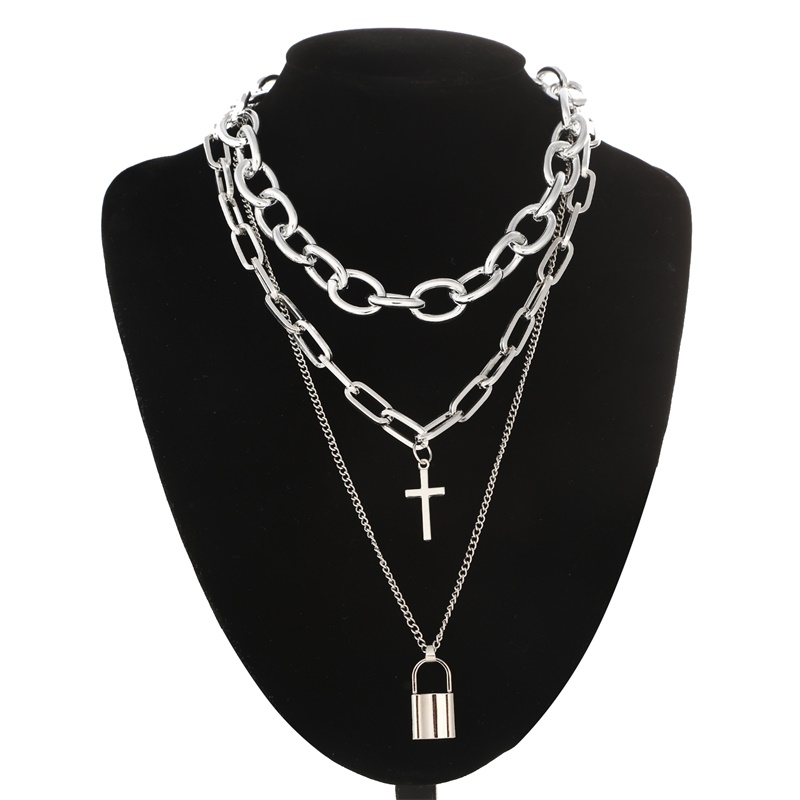 Fnqufuj-女性と男性のためのグランジネックレス,パンク - Men Accessories Neck Chain のレビューと価格
