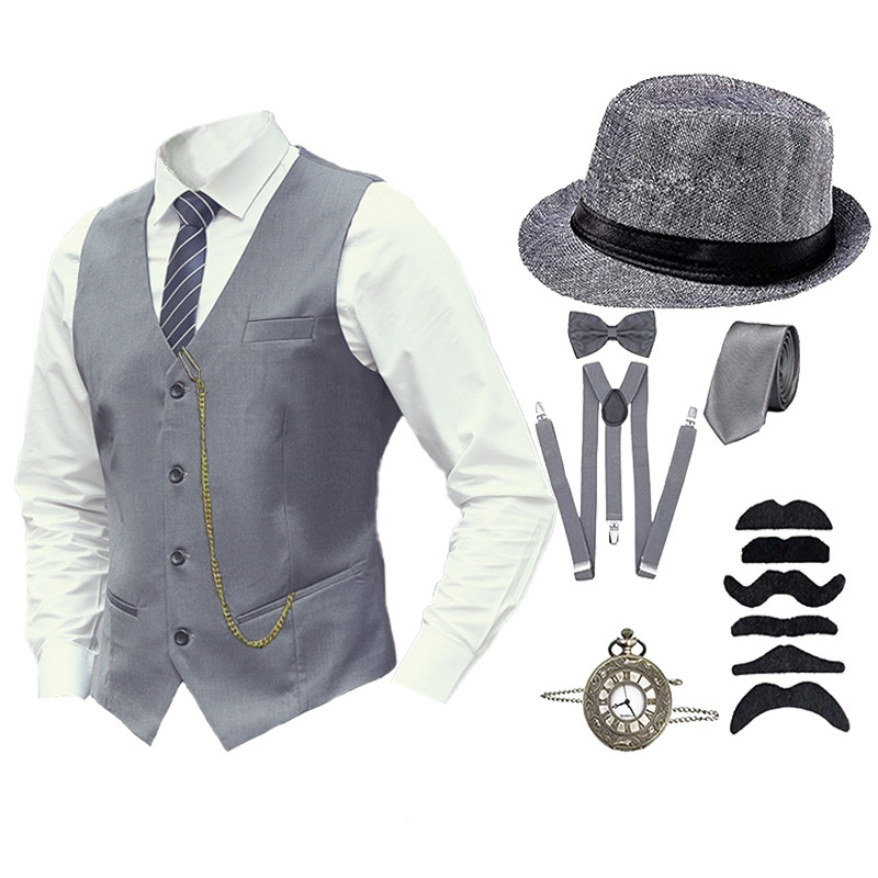 ハロウィーン1920年代風メンズコスチューム＆アクセサリーセ - Men'S Accessories In The 1920S のレビューと価格