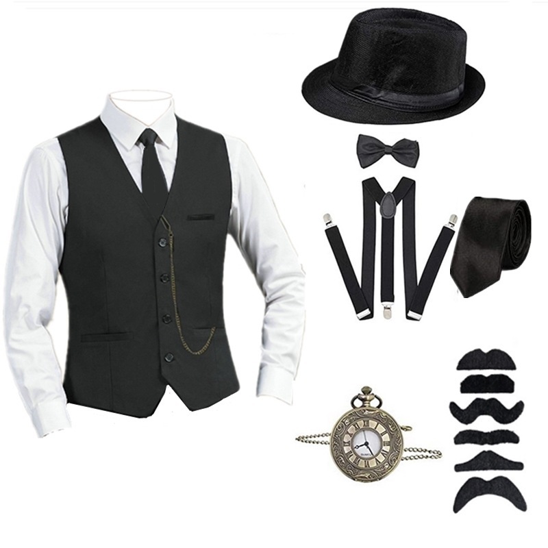 ハロウィーン1920年代風メンズコスチューム＆アクセサリーセ - Men'S Accessories In The 1920S のレビューと価格