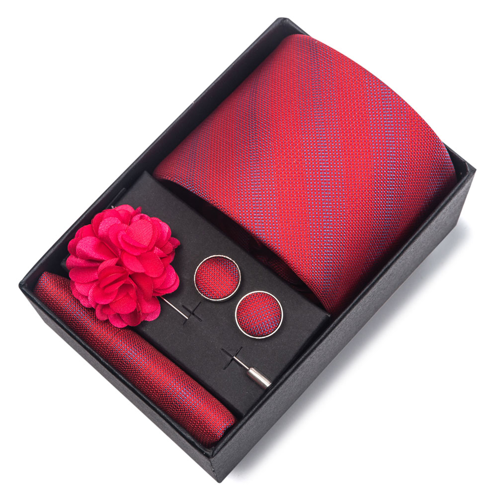 卸売ギフトボックスファッション 8 センチメートル赤ペイズリ - Neck Tie Set Box のレビューと価格