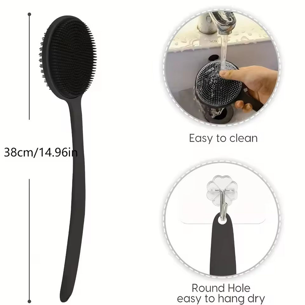 1pc シリコン製背中洗いブラシ シャワー用 ロングハンドル - Men'S Accessories Types のレビューと価格