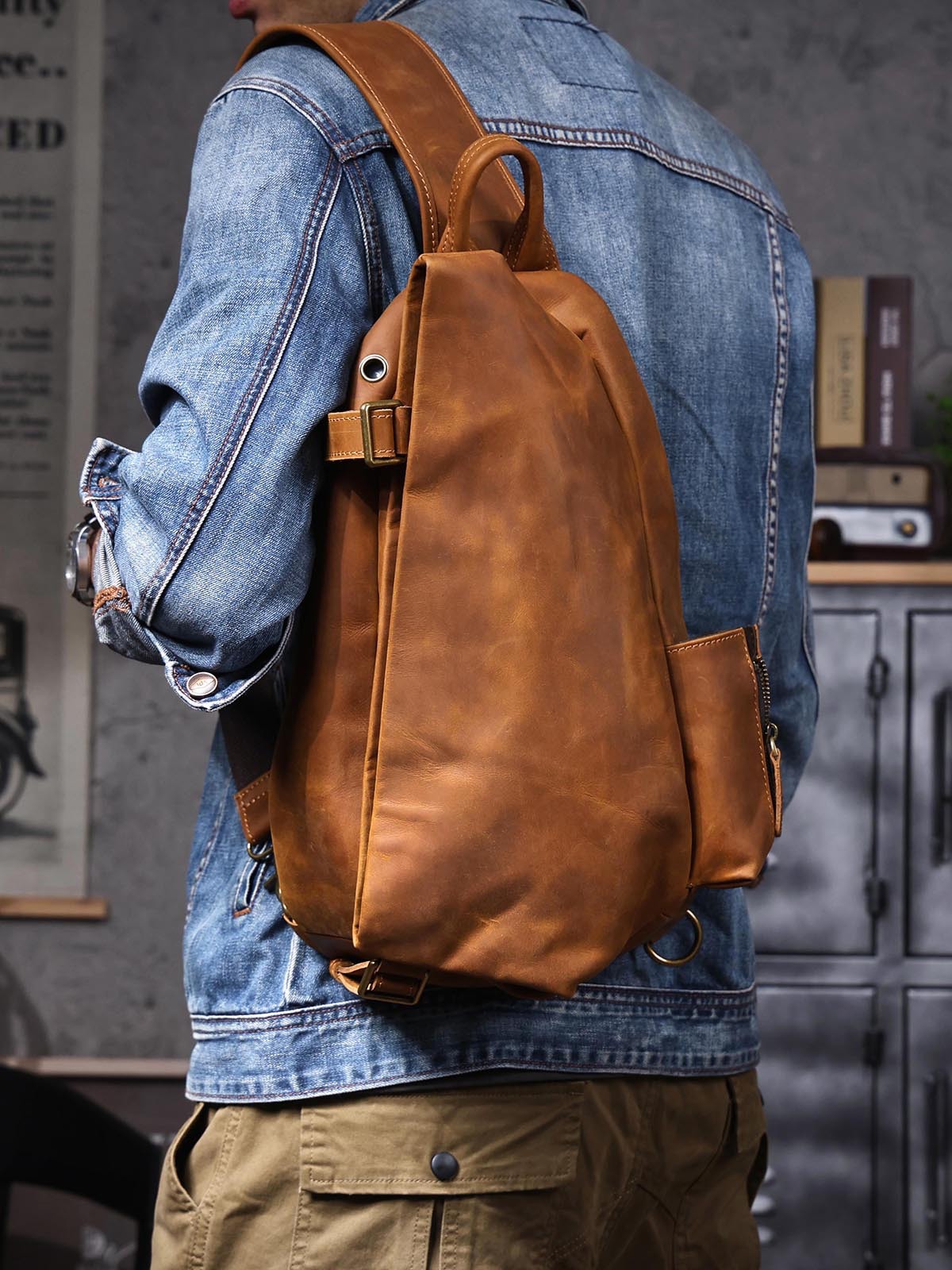 ヴィンテージオーガナイザーデザイナー クレイジーホース牛革  - Travel Organizer Men のレビューと価格