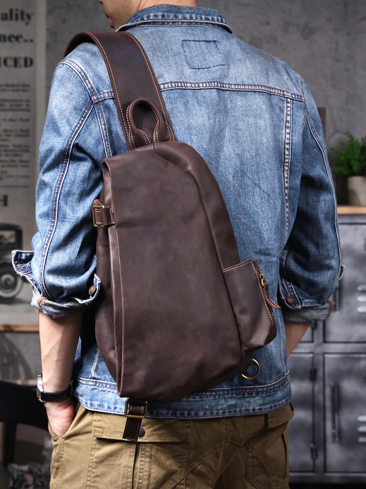 ヴィンテージオーガナイザーデザイナー クレイジーホース牛革  - Travel Organizer Men のレビューと価格