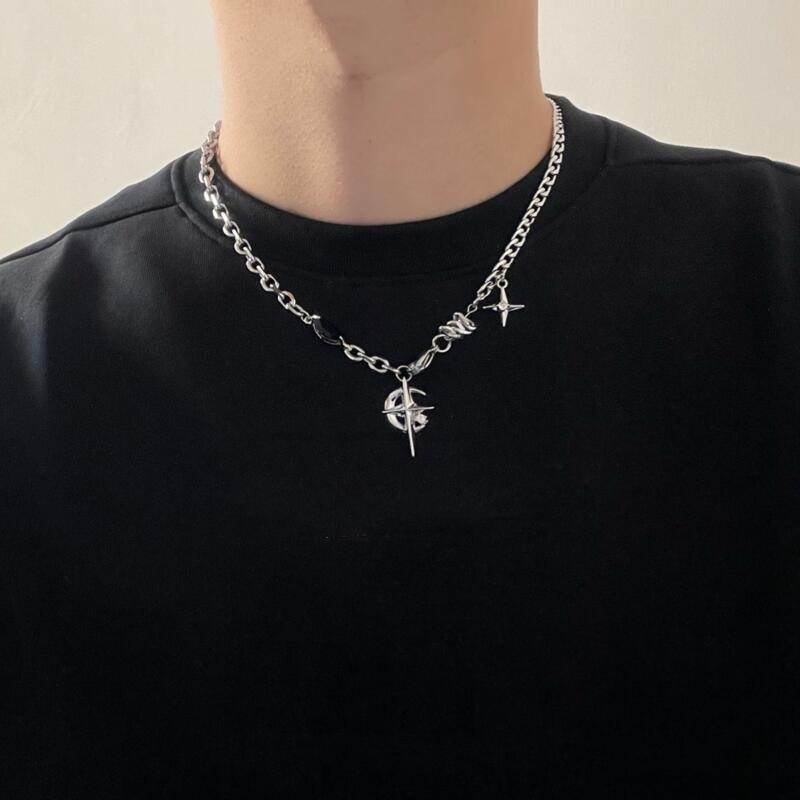 男性と女性のためのゴシックンパンクネックレス,クロスペンダン - Men Accessories Neck Chain のレビューと価格