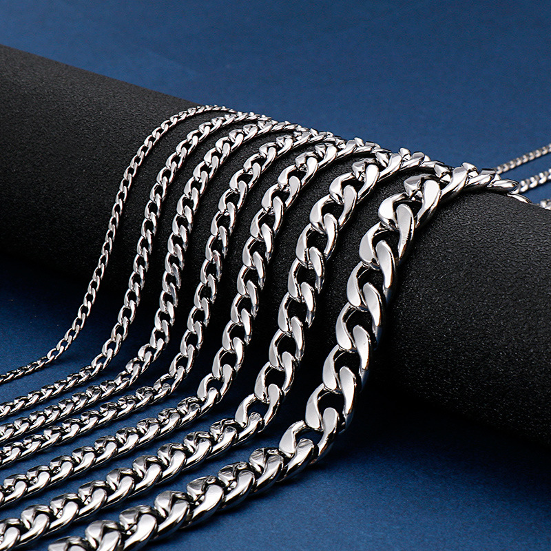HNSP 316L ステンレス鋼キューバリンクチェーンネック - Men Accessories Neck Chain のレビューと価格